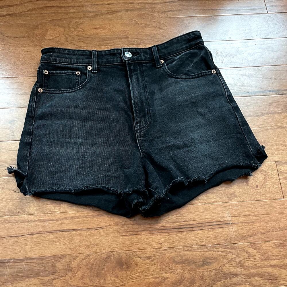 American Eagle Black Highest Rise Boyfriend Jean Denim Shorts Size 6